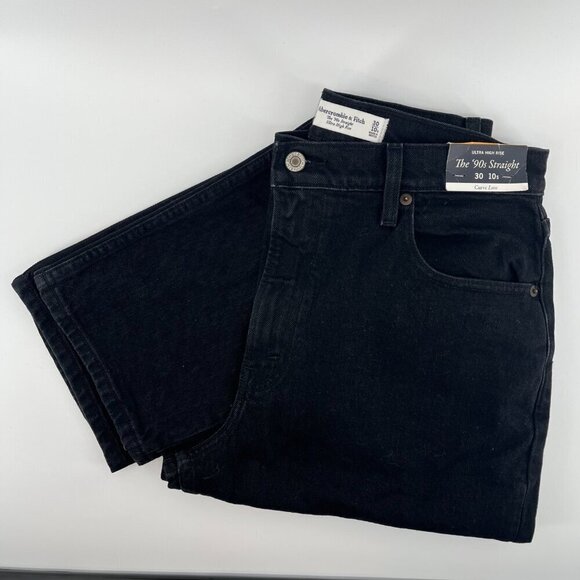 Abercrombie & Fitch Curve Love Ultra High Rise 90s Straight Jean Size 30/10S NWT - Picture 5 of 12